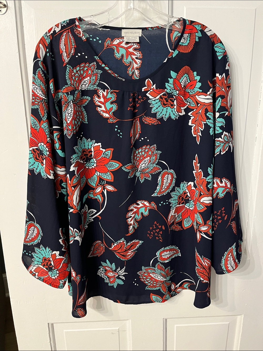 Van Heusen XXL Paisley Floral Blouse 3/4 Sleeves